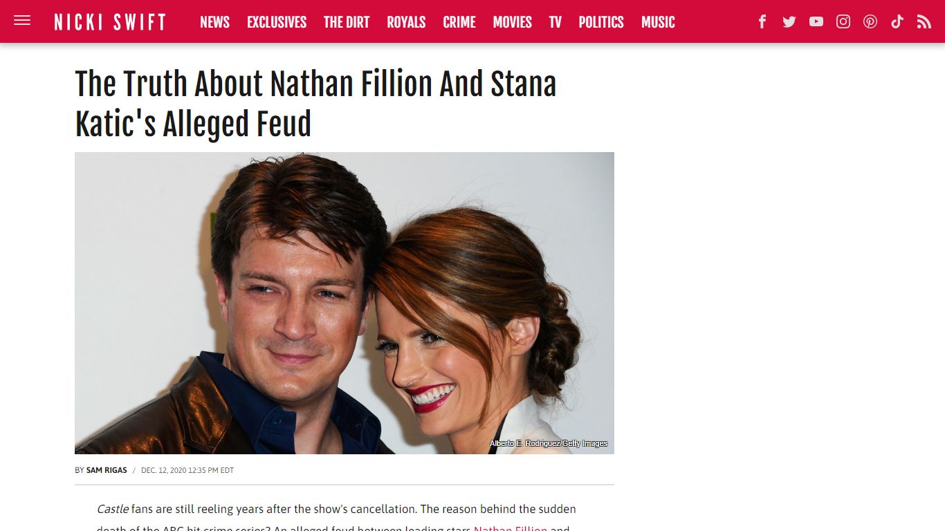 The Truth About Nathan Fillion And Stana Katic's Alleged Feud